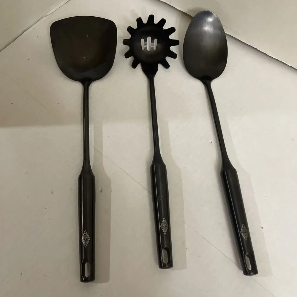 Black Metal Ideal Kitchen Utensil Set 15” Heavy Duty Pasta Claw Spoon Spatula